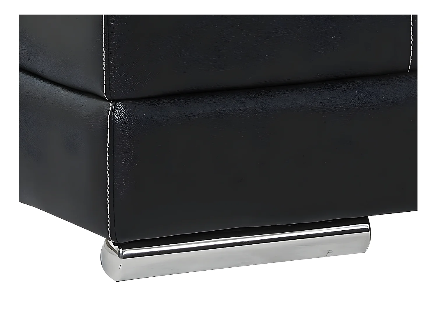 Ledersofa 2-Sitzer - Büffelleder - Schwarz - MONIKA