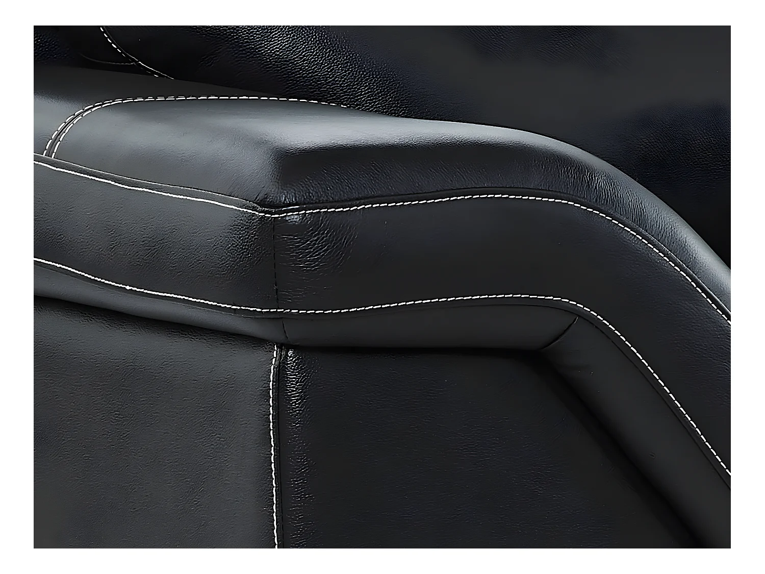 Ledersofa 2-Sitzer - Büffelleder - Schwarz - MONIKA