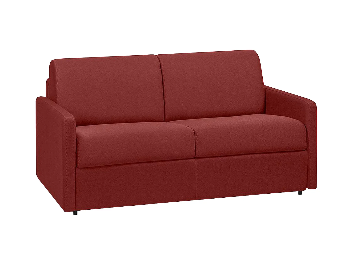 Sofá de 2 lugares rapidamente convertível em cama em tecido Vermelho - Cama de 120 cm e Colchão de 18 cm - CALIFE