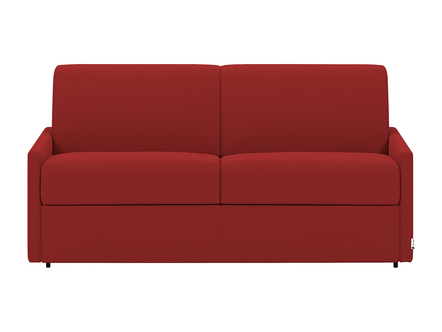 4-seters sovesofa raskt konvertibel i rødt stoff 160 cm soveplass 22 cm madrass med memory foam CALIFE
