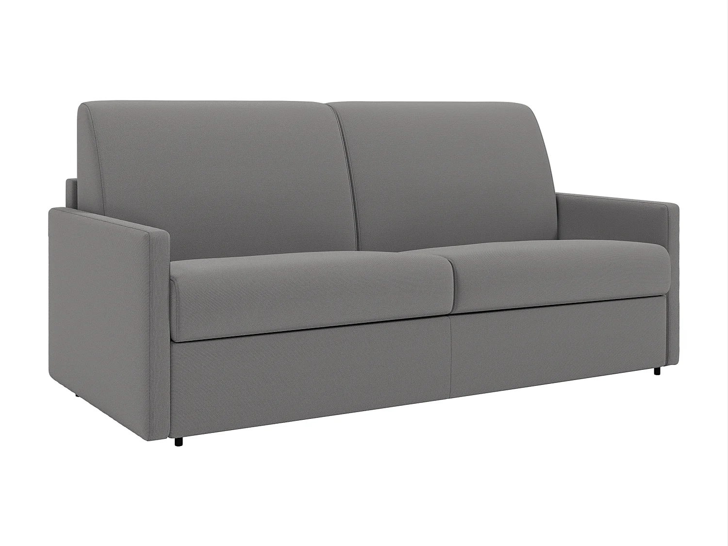 Canapé 2 places convertible express en tissu gris clair - Couchage 120 cm - Matelas 14 cm CALIFE