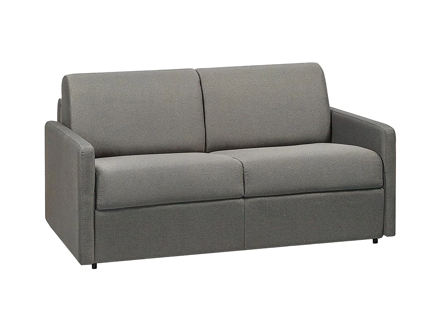 Canapé 2 places convertible express en tissu gris clair - Couchage 120 cm - Matelas 18 cm CALIFE