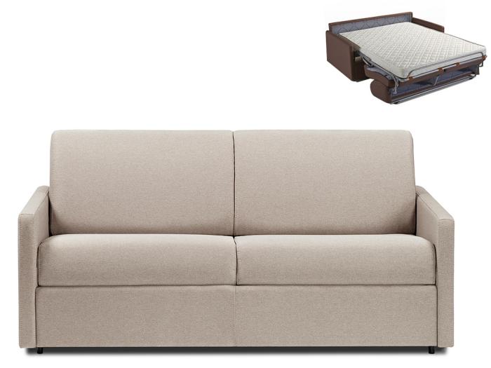 Schlafsofa 3er Stoff CALIFE Beige Breite 140cm Höhe 14cm