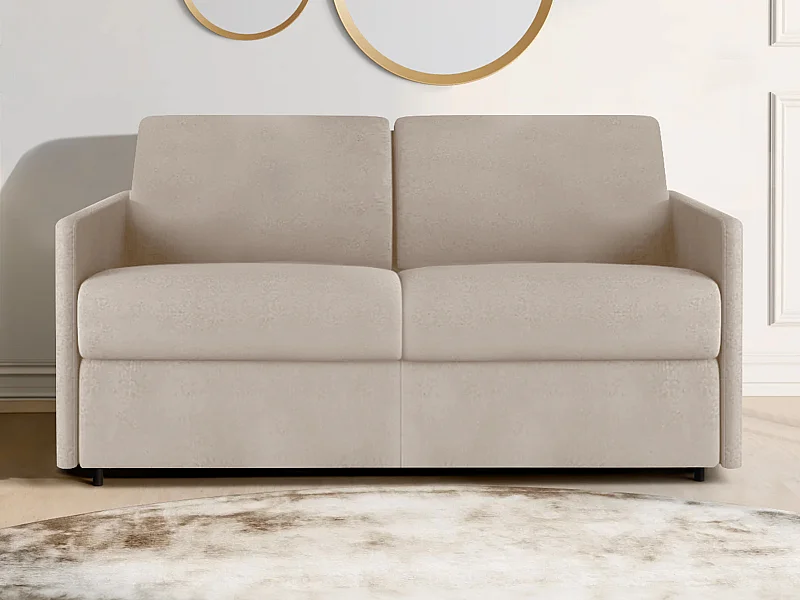 Schlafsofa 2-Sitzer - Liegefläche: 120 cm - Matratzenhöhe: 18 cm - Stoff - Beige - CALIFE