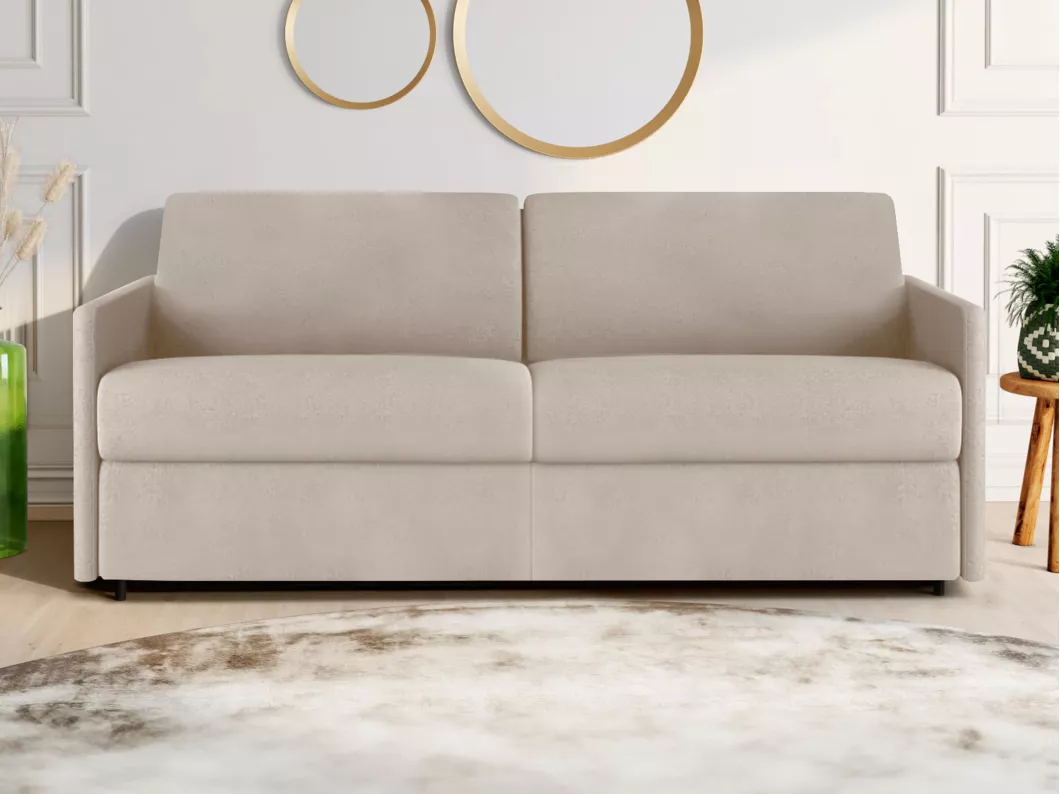 Kauf Unique Schlafsofa 4-Sitzer - Liegefläche: 160 cm - Matratzenhöhe: 18 cm - Stoff - Beige - CALIFE