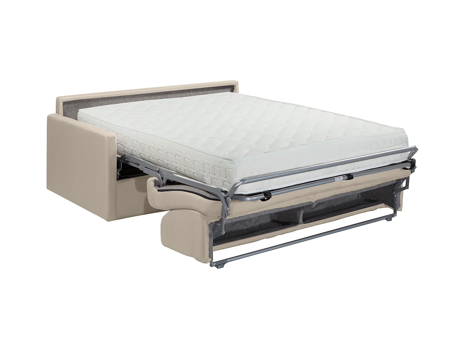 Schlafsofa 2-Sitzer - Liegefläche: 120 cm - Matratzenhöhe: 22 cm mit Memory Schaum - Stoff - Beige - CALIFE