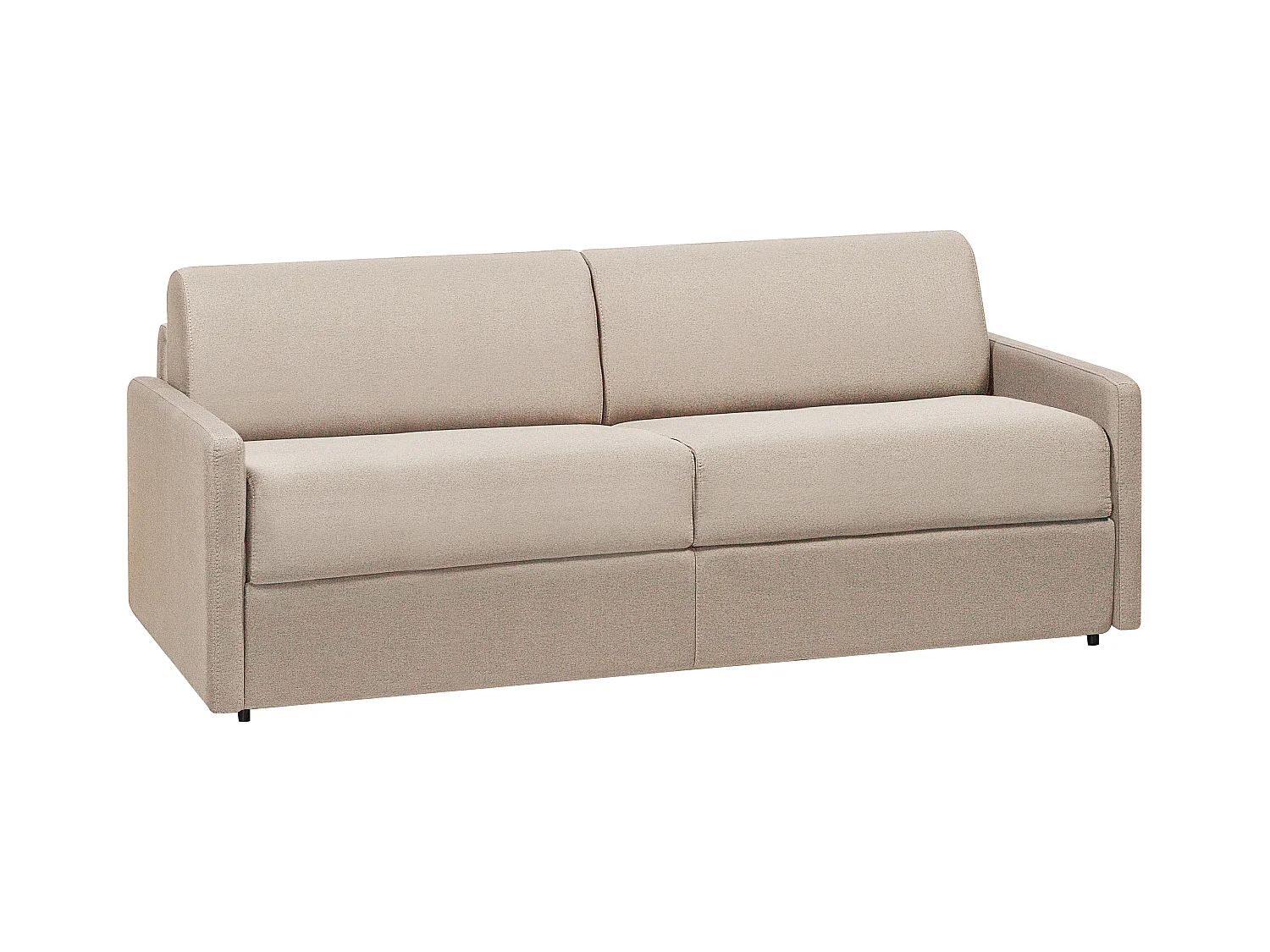 Canapé 4 places  convertible express en tissu beige - Couchage 160 cm - Matelas 22 cm avec mémoire de forme CALIFE