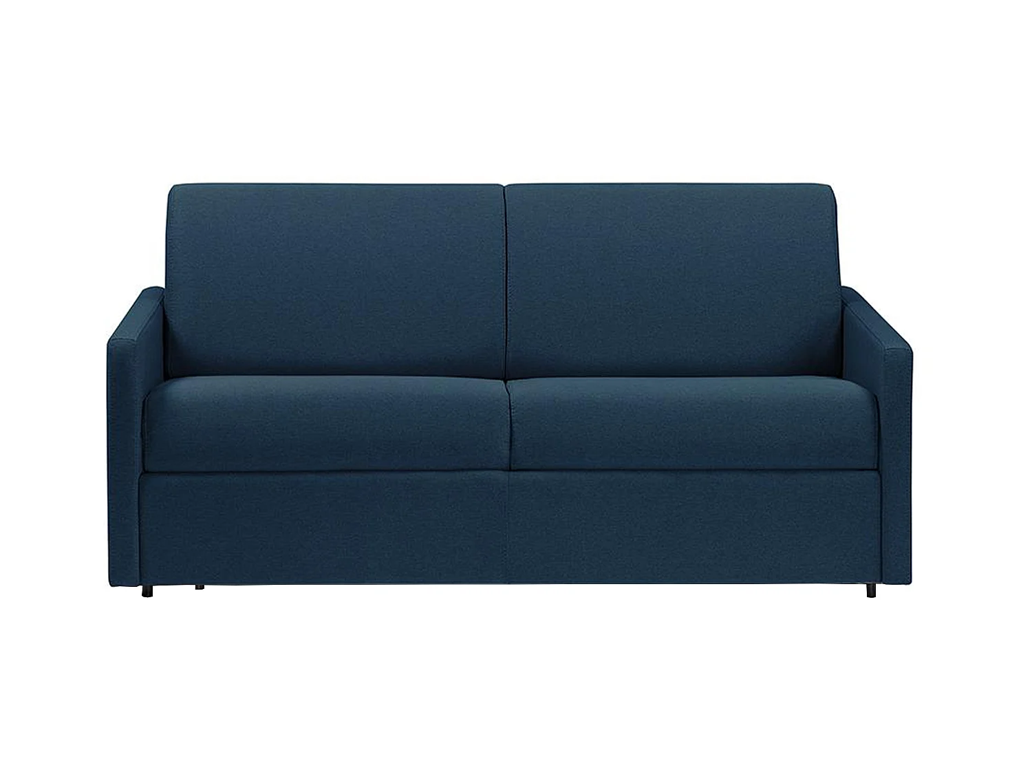 Canapé 3 places convertible express en tissu bleu foncé - Couchage 140 cm - Matelas 14 cm CALIFE