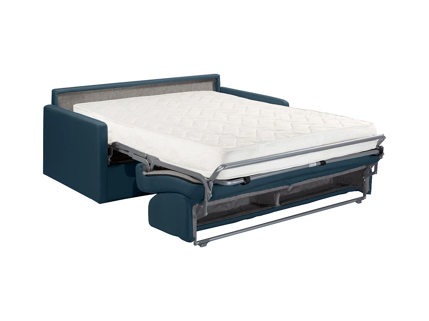 Tweezits express bedbank van stof CALIFE - Donker blauw - Slaap afmeting 120  cm - matras 18 cm