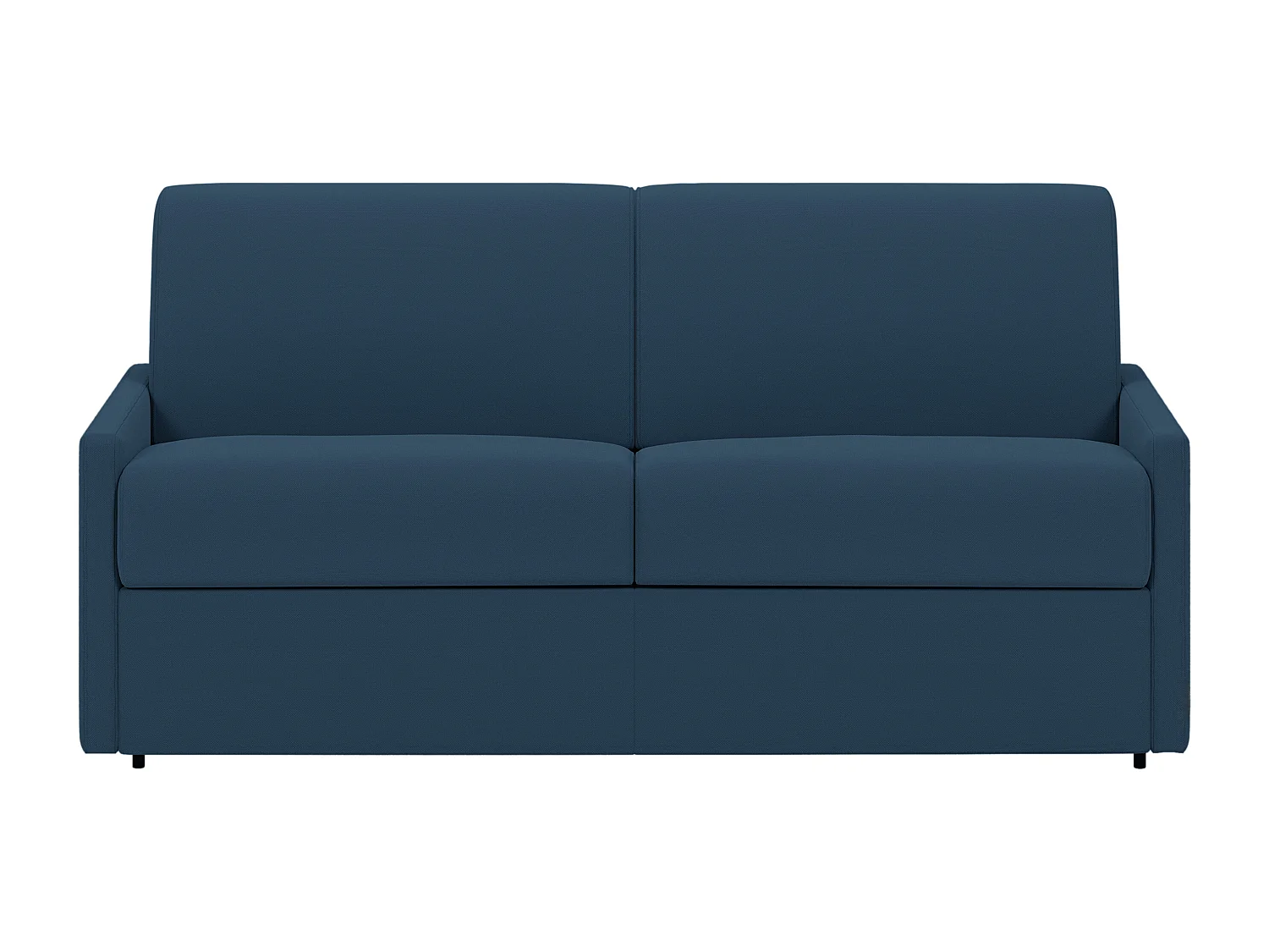 Canapé 3 places  convertible express en tissu bleu foncé - Couchage 140 cm - Matelas 22 cm avec mémoire de forme CALIFE