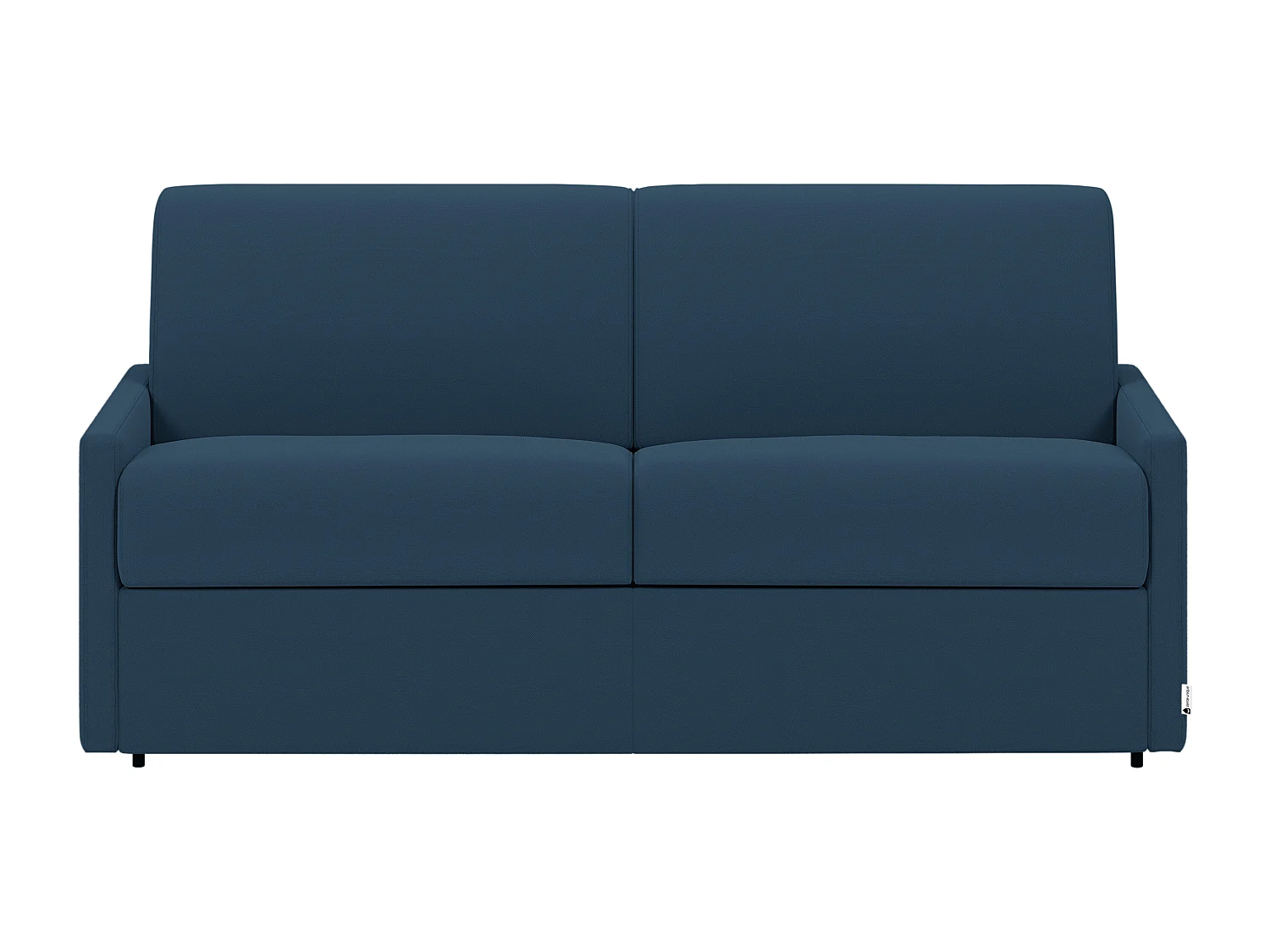 Vierzits express bedbank van stof CALIFE - Donker blauw - Slaap afmeting 160  cm - Matras met vormgeheugen 22 cm