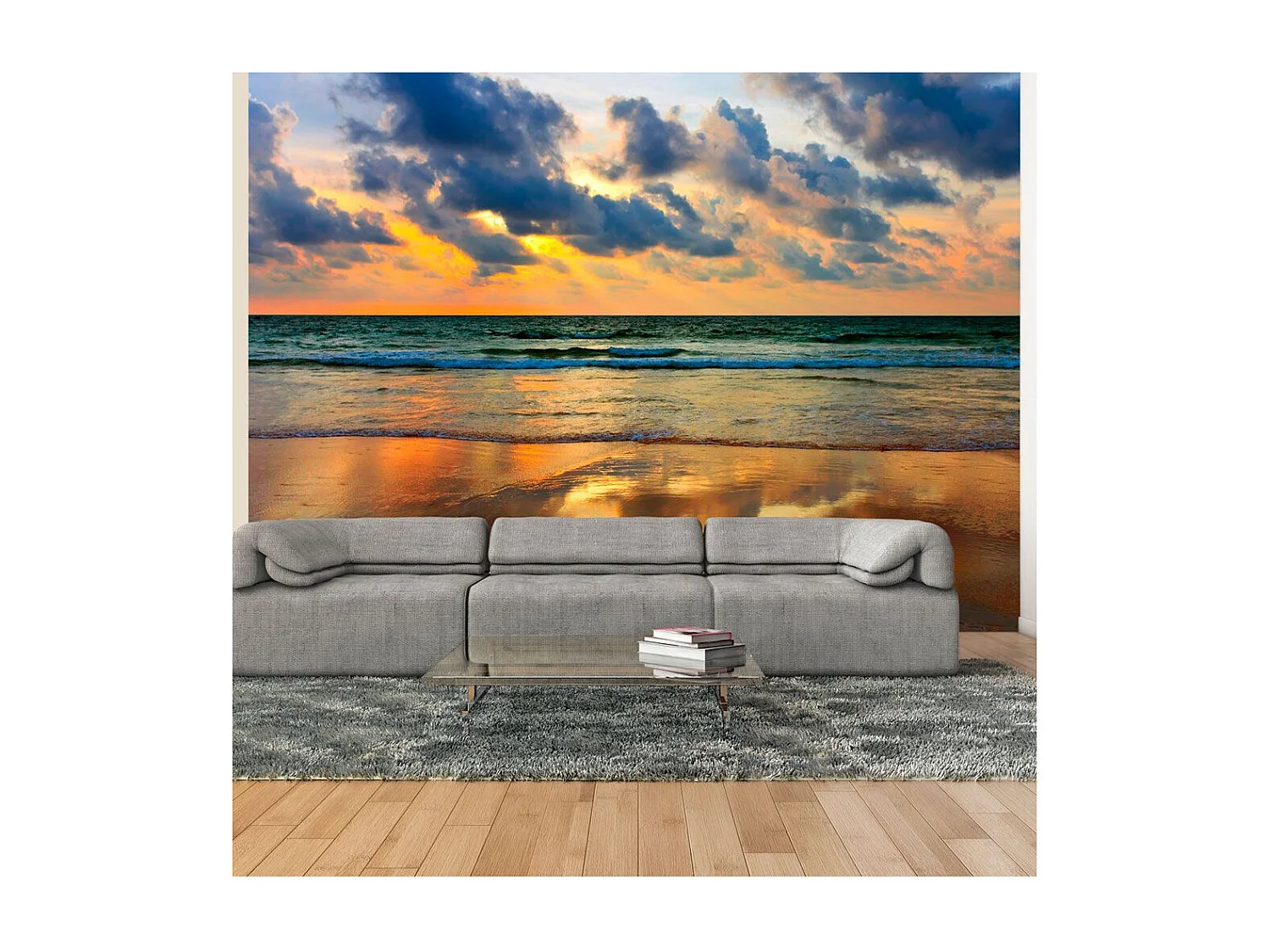 Papier Peint "Coucher de Soleil Coloré sur la Mer" 270 x 350 cm