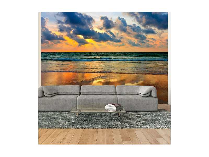 Papier Peint "Coucher de Soleil Coloré sur la Mer" 193 x 250 cm