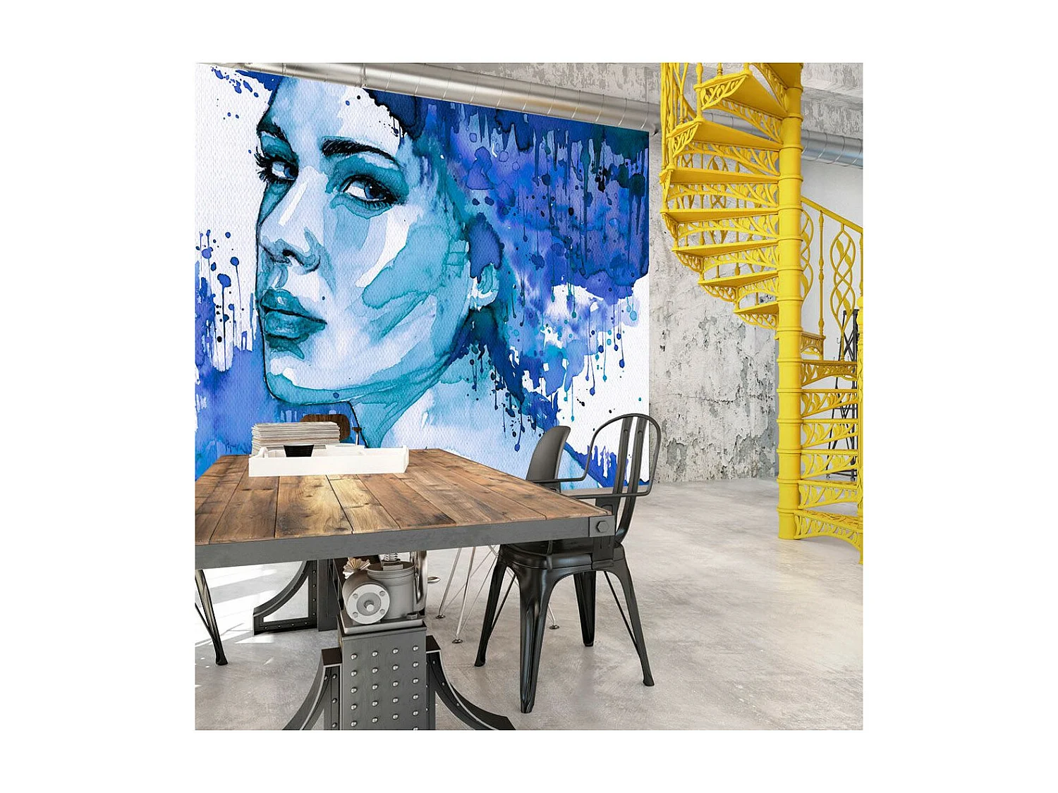 Papier Peint "Blue Lady" 245 x 350 cm