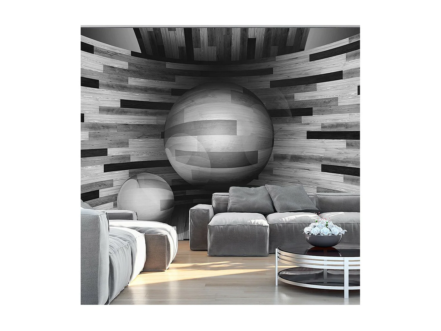 Papier Peint "Gray Sphere" 105 x 150 cm