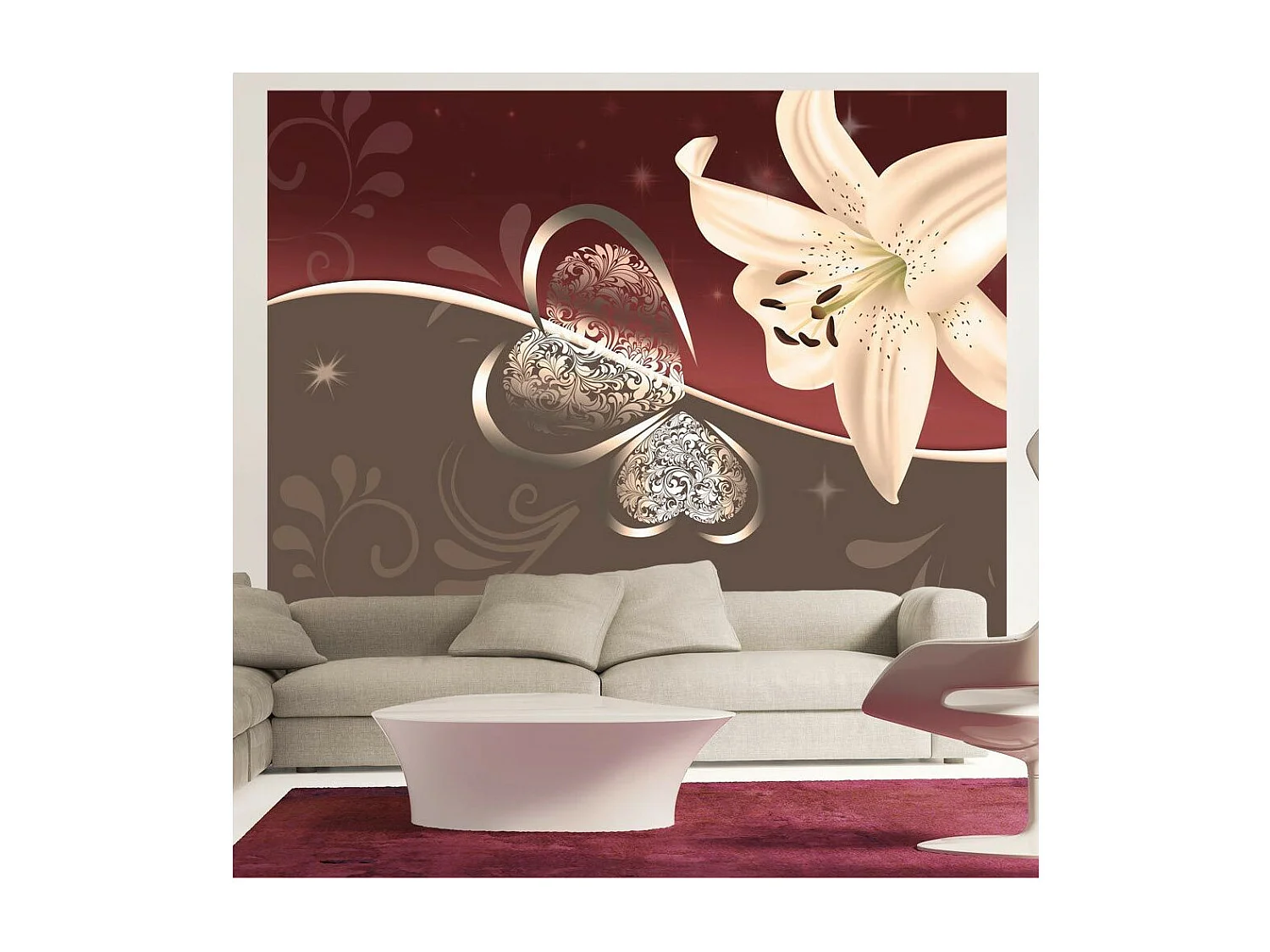 Papier Peint "Cream Lily" 154 x 200 cm