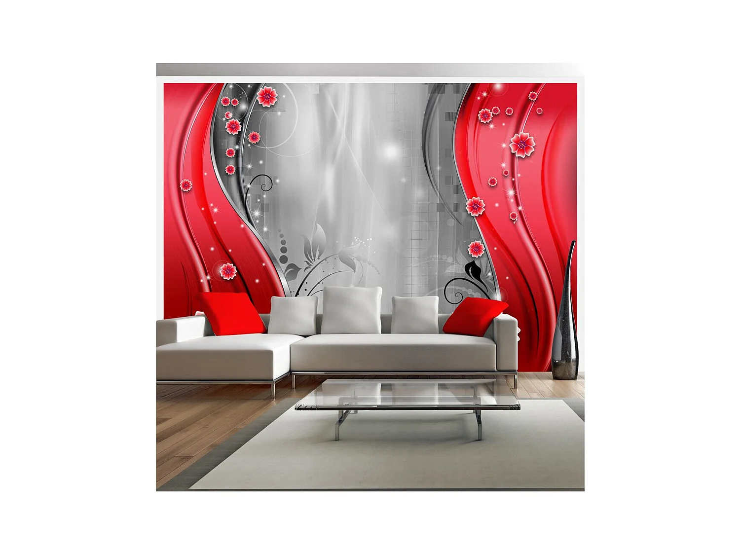 Papier Peint "Behind the Curtain of Red" 280 x 400 cm