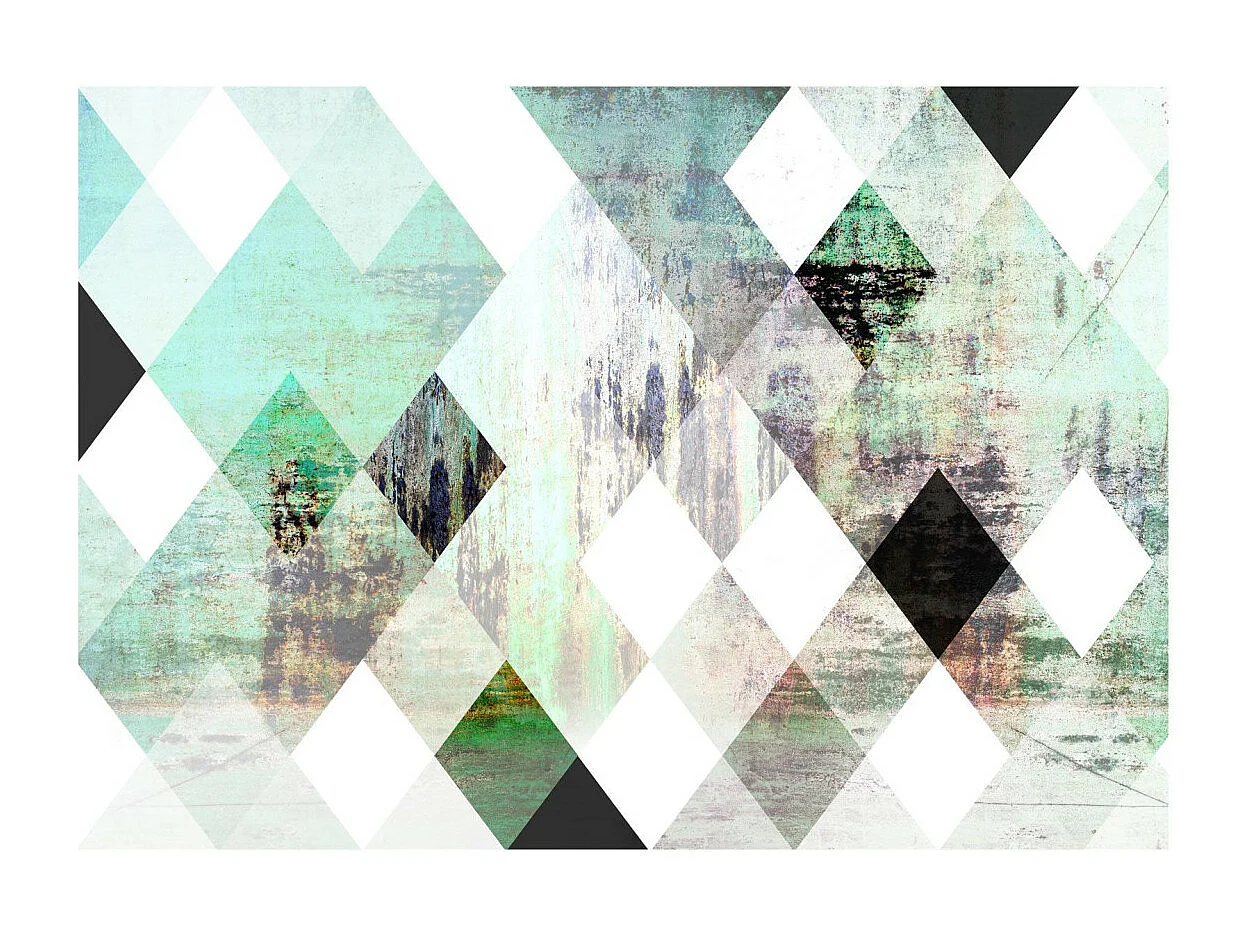 Papier Peint "Rhombic Chessboard Green" 175 x 250 cm