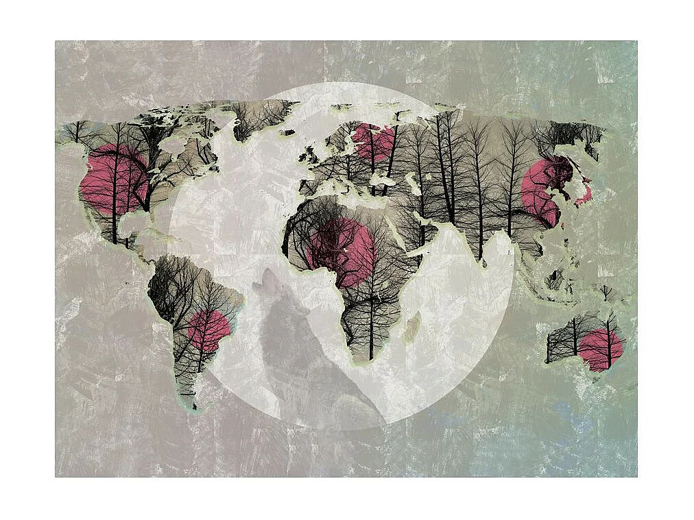 Papier Peint "Map of the World Howling To the Moon" 193 x 250 cm