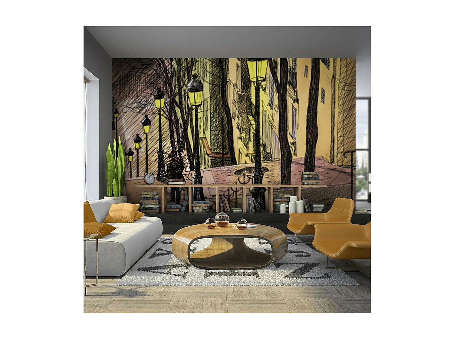 Papier Peint "Lonely Walk Through Montmartre" 231 x 300 cm