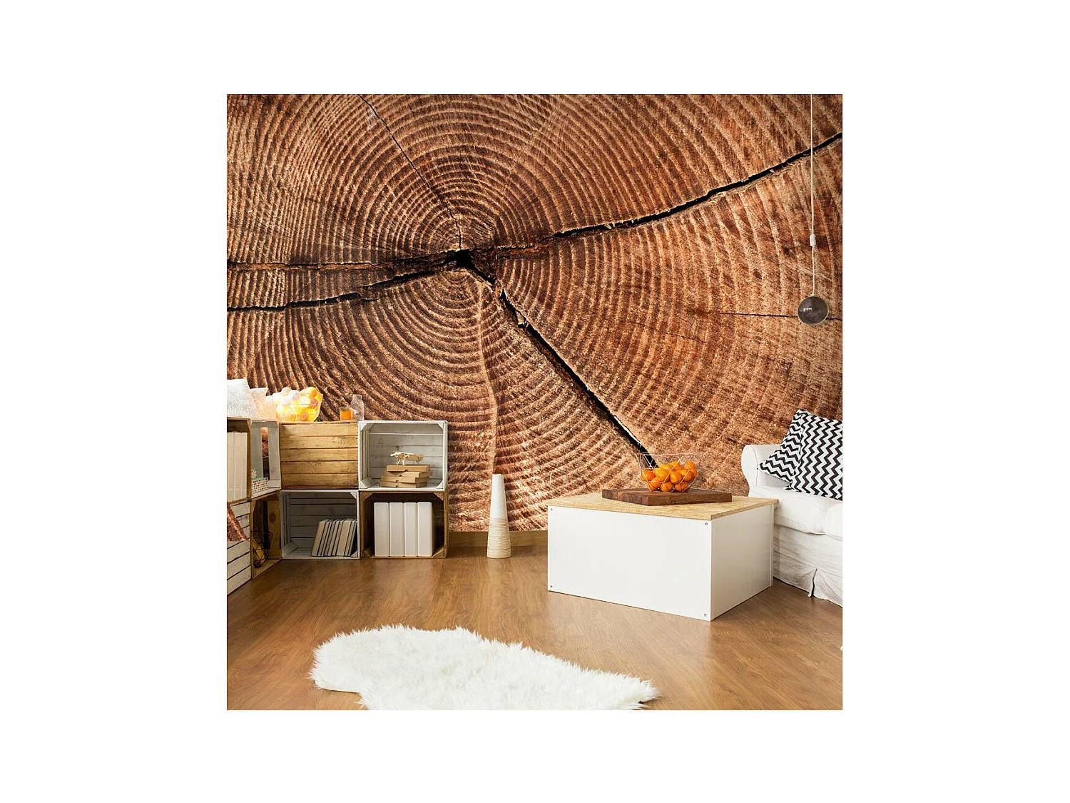 Papier Peint "Coupe D'un Tronc D'arbre" 193 x 250 cm