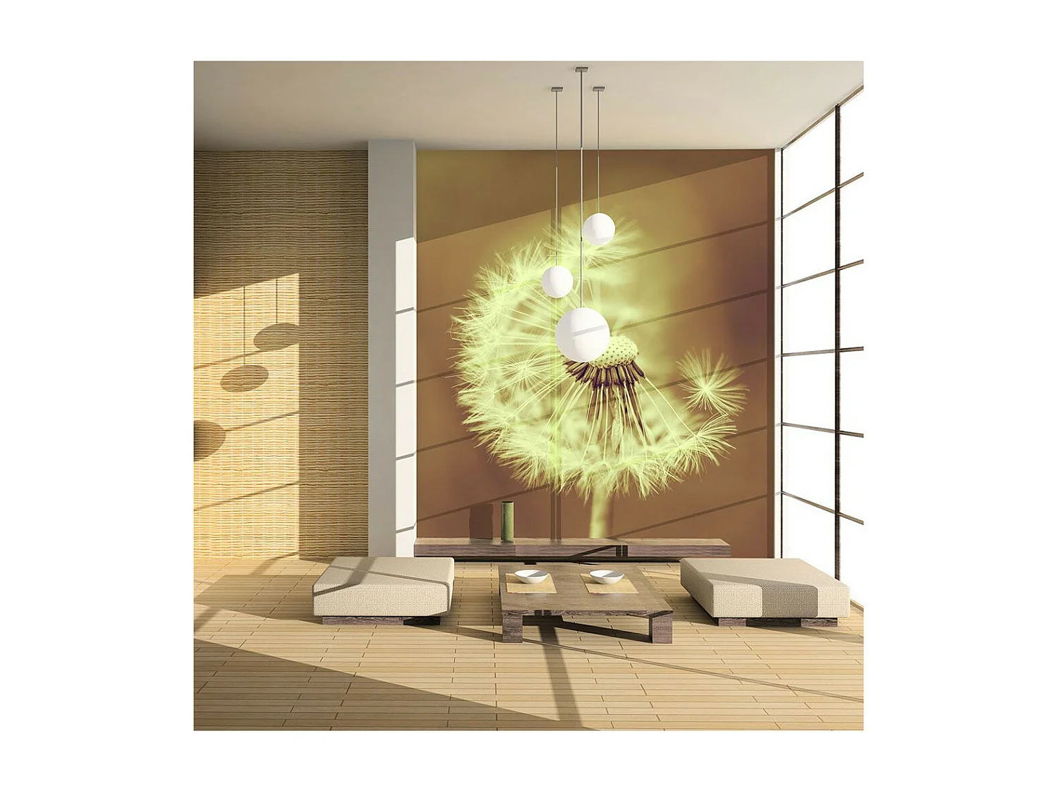 Papier Peint "Pissenlit Sépia III" 270 x 350 cm