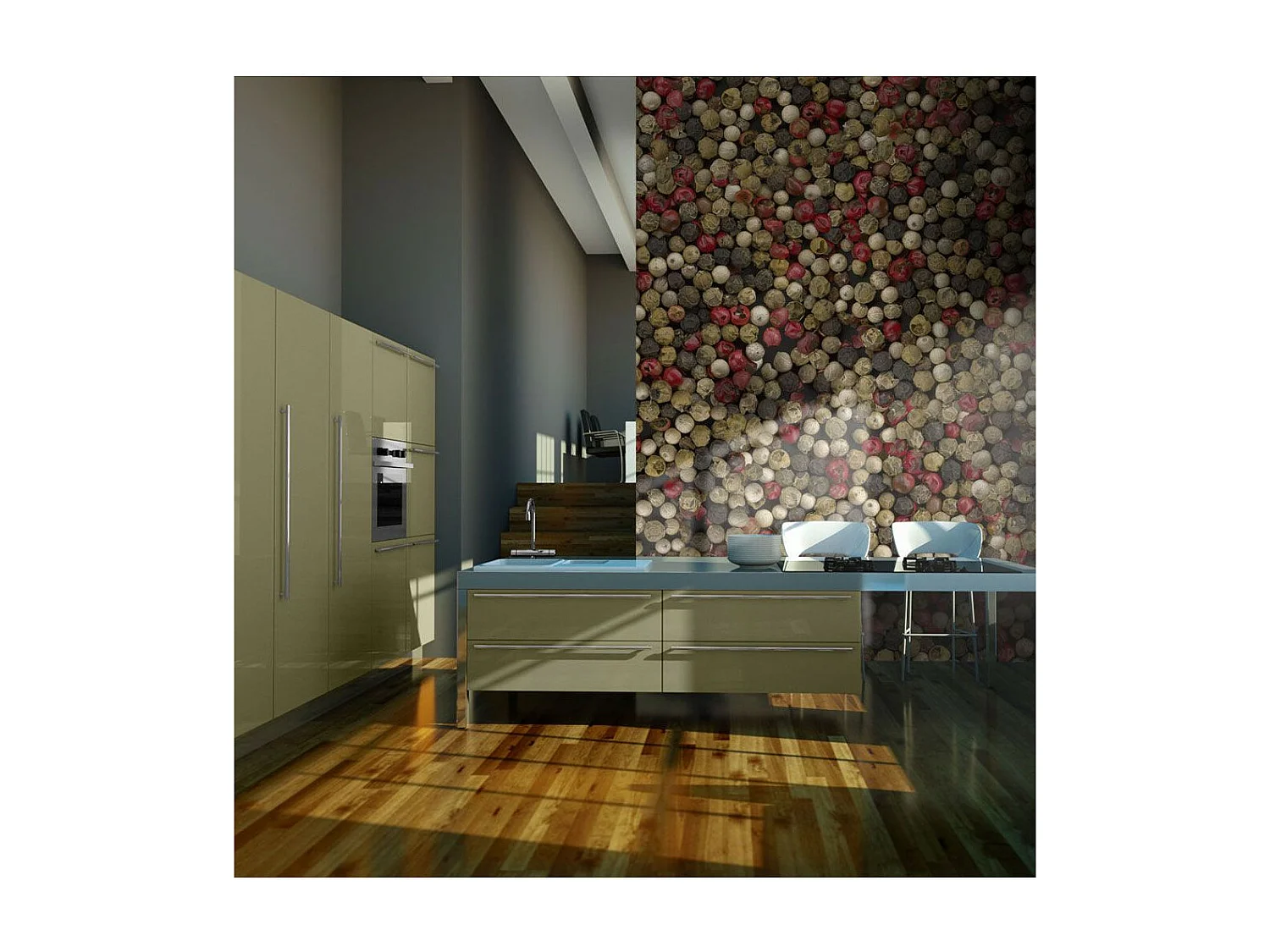 Papier Peint "Poivre en Grains Mosaïque" 154 x 200 cm