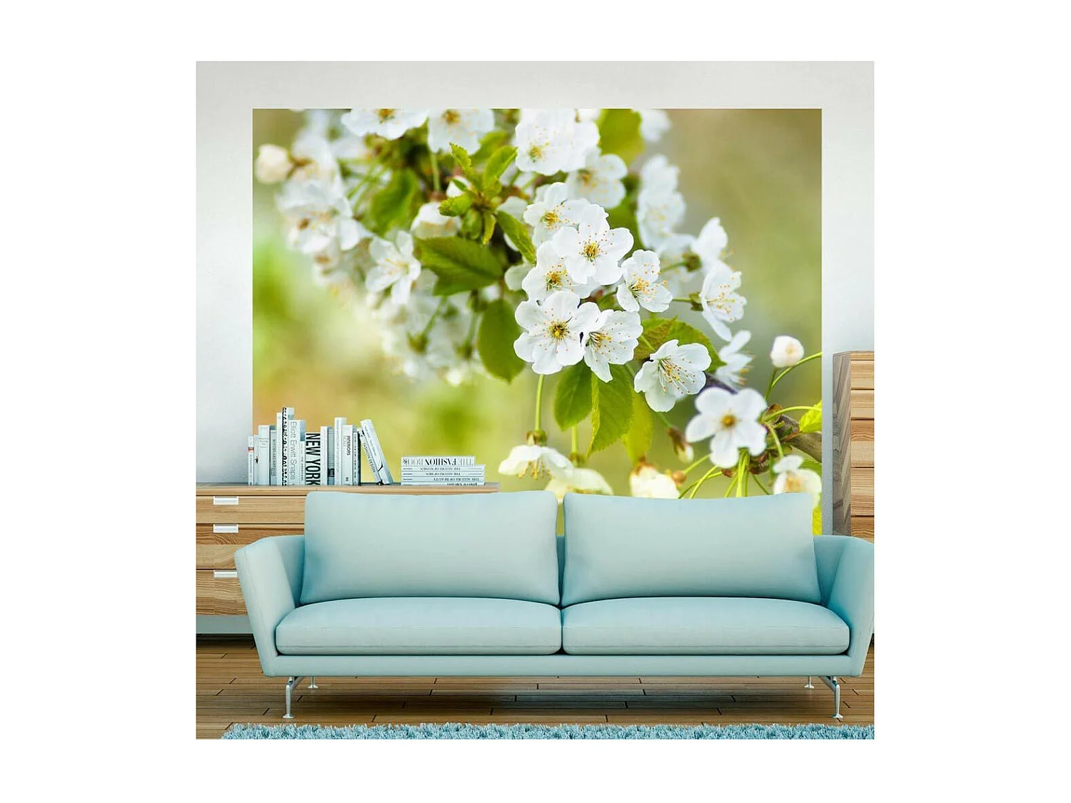 Papier Peint "Fleurs de Cerisier Délicates" 154 x 200 cm