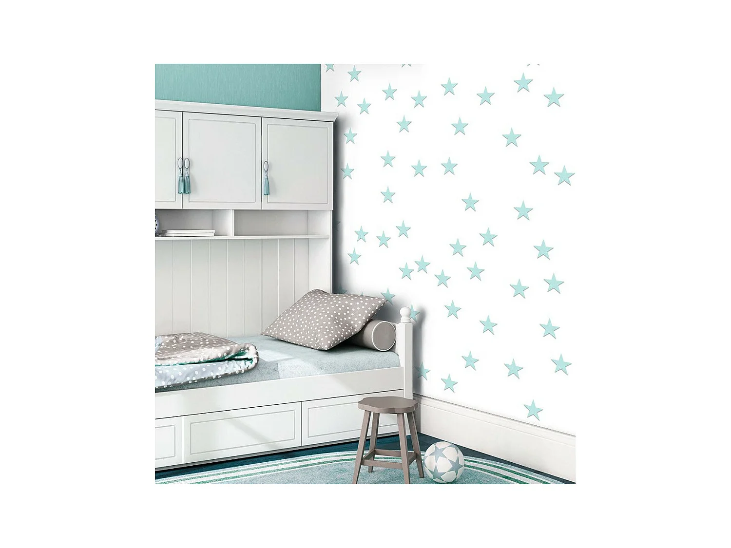 Papier Peint "Stars Aquamarine" 50x1000cm