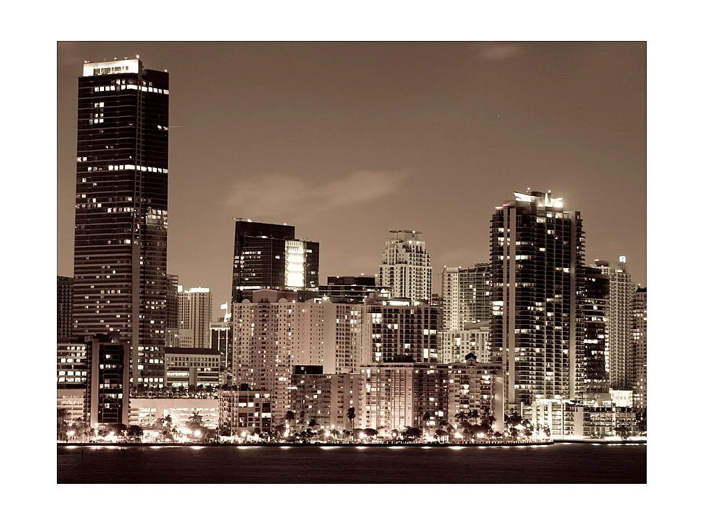 Papier Peint "La Vie Nocturne à Miami" 270 x 350 cm