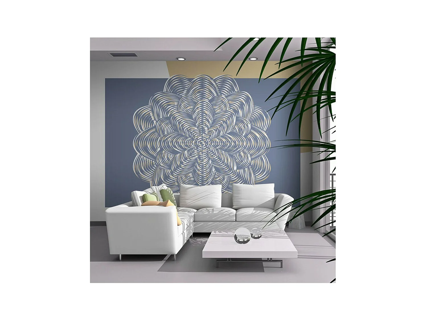 Papier Peint "Ornement Blanc" 231 x 300 cm