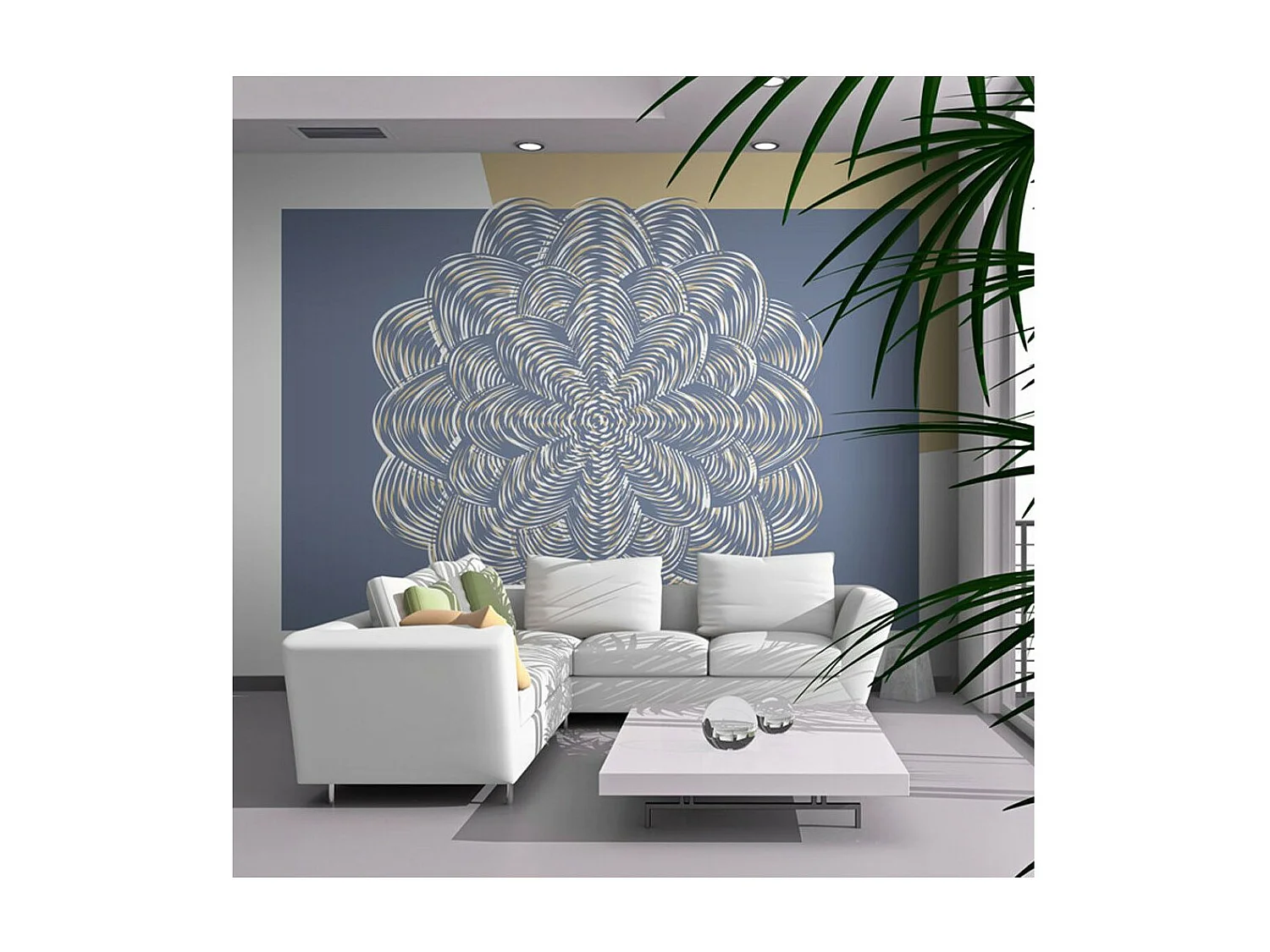 Papier Peint "Ornement Blanc" 231 x 300 cm