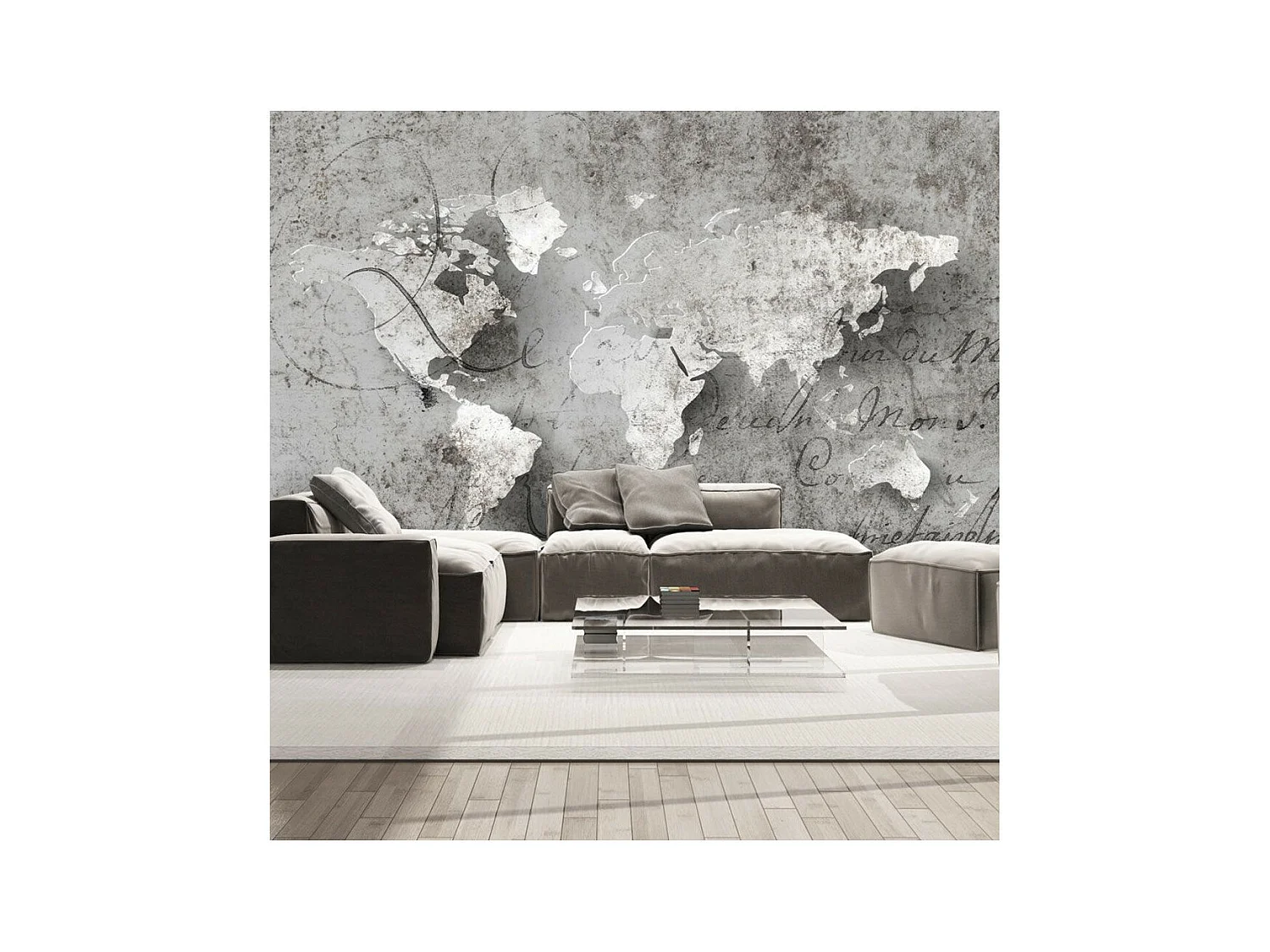 Papier Peint "Map & Letter" 175 x 250 cm