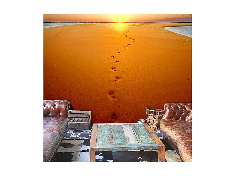 Papier Peint "Traces de Pas sur le Sable" 231 x 300 cm