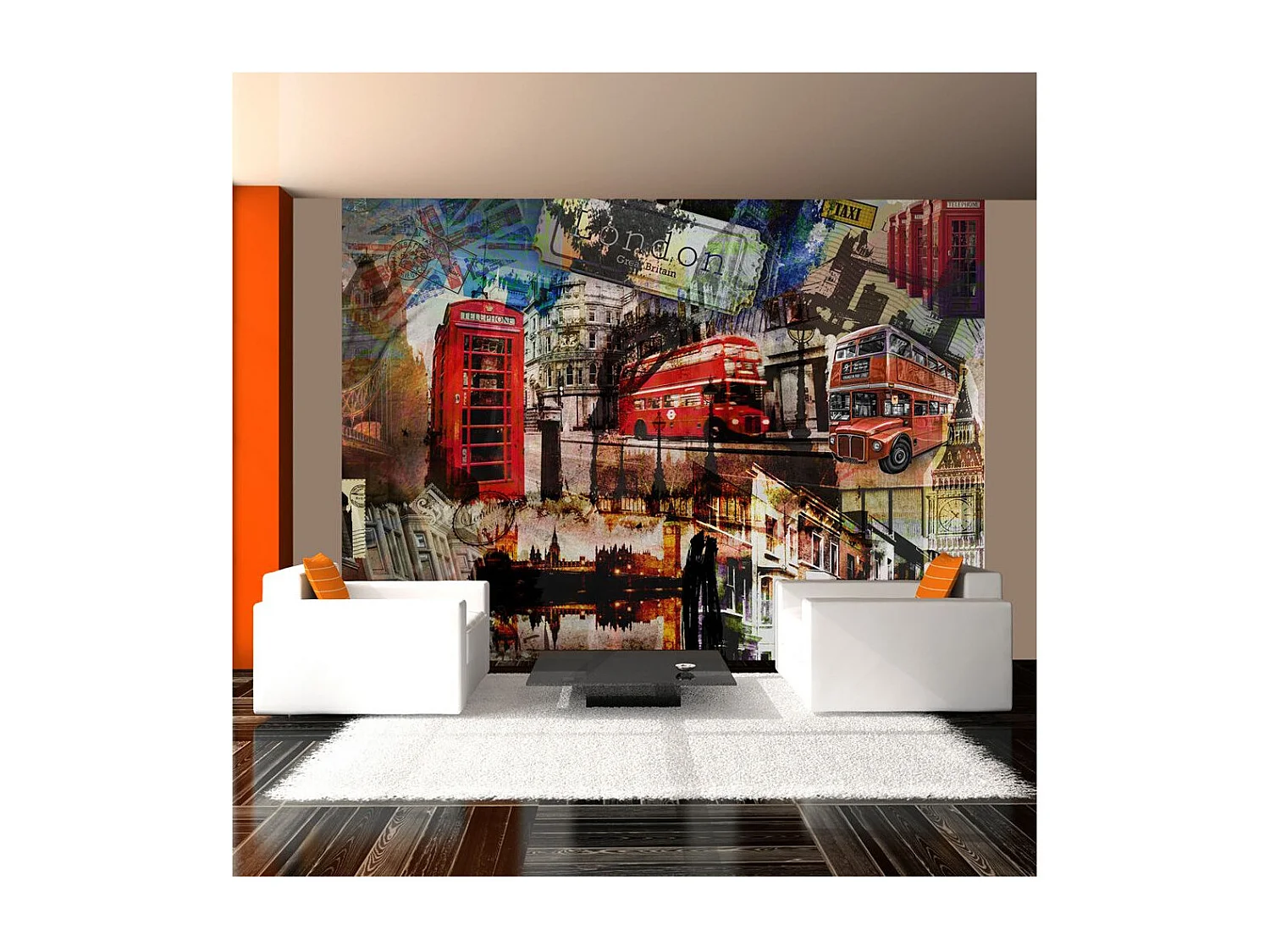 Papier Peint "Collage Londres" 193 x 250 cm