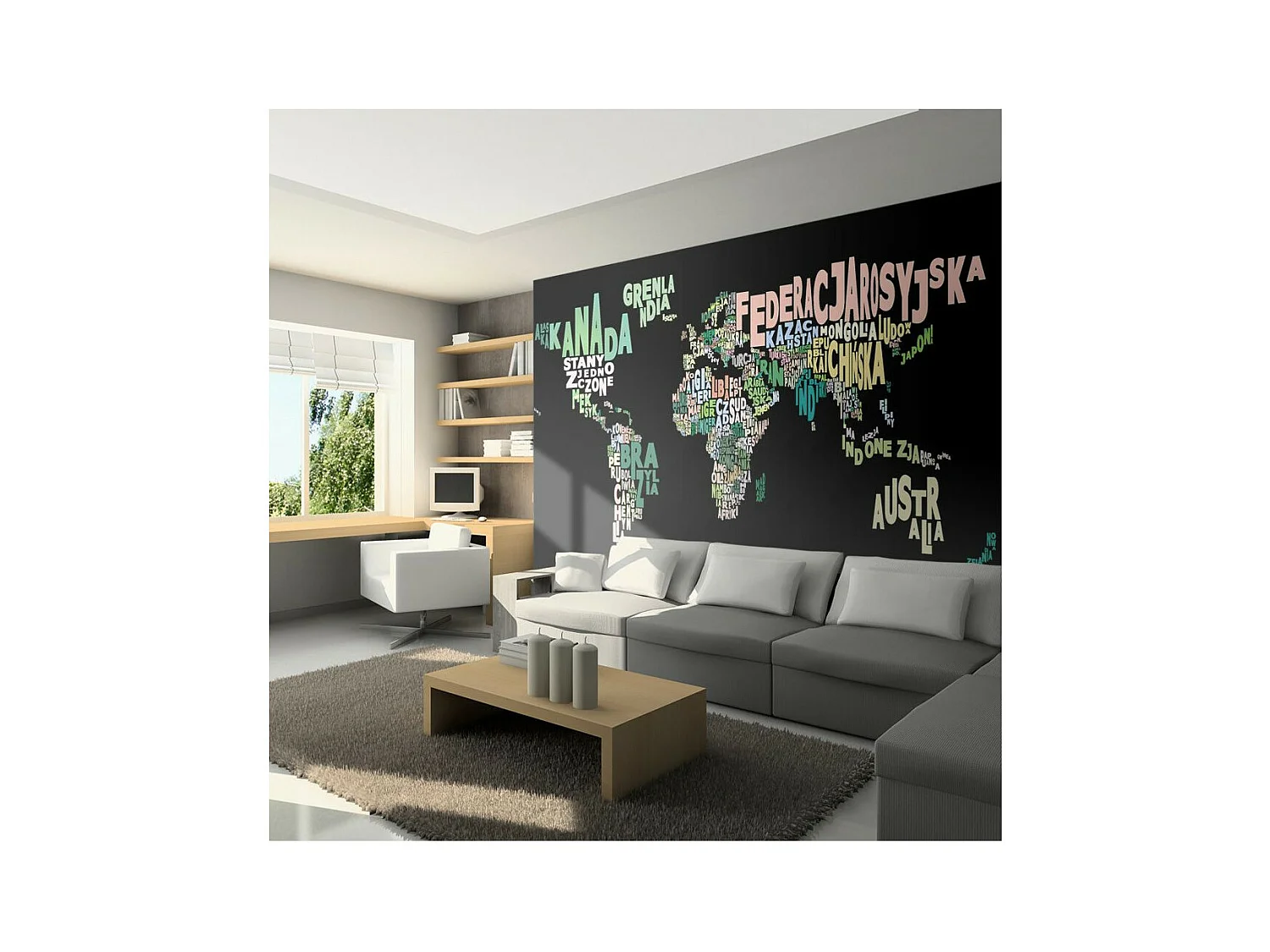 Papier Peint "Géographie en Français" 231 x 300 cm