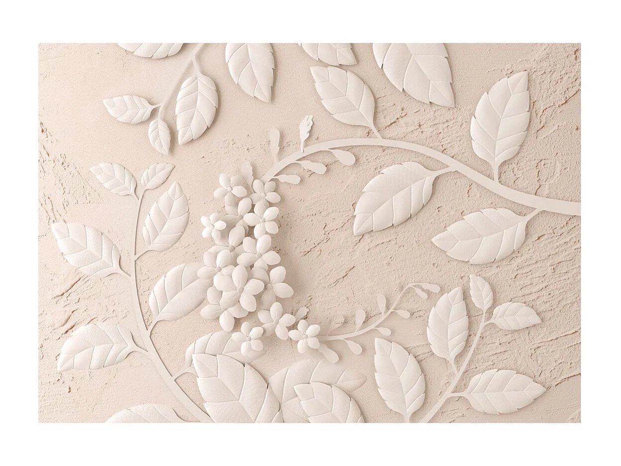 Papier Peint "Paper Flowers Beige" 210 x 300 cm