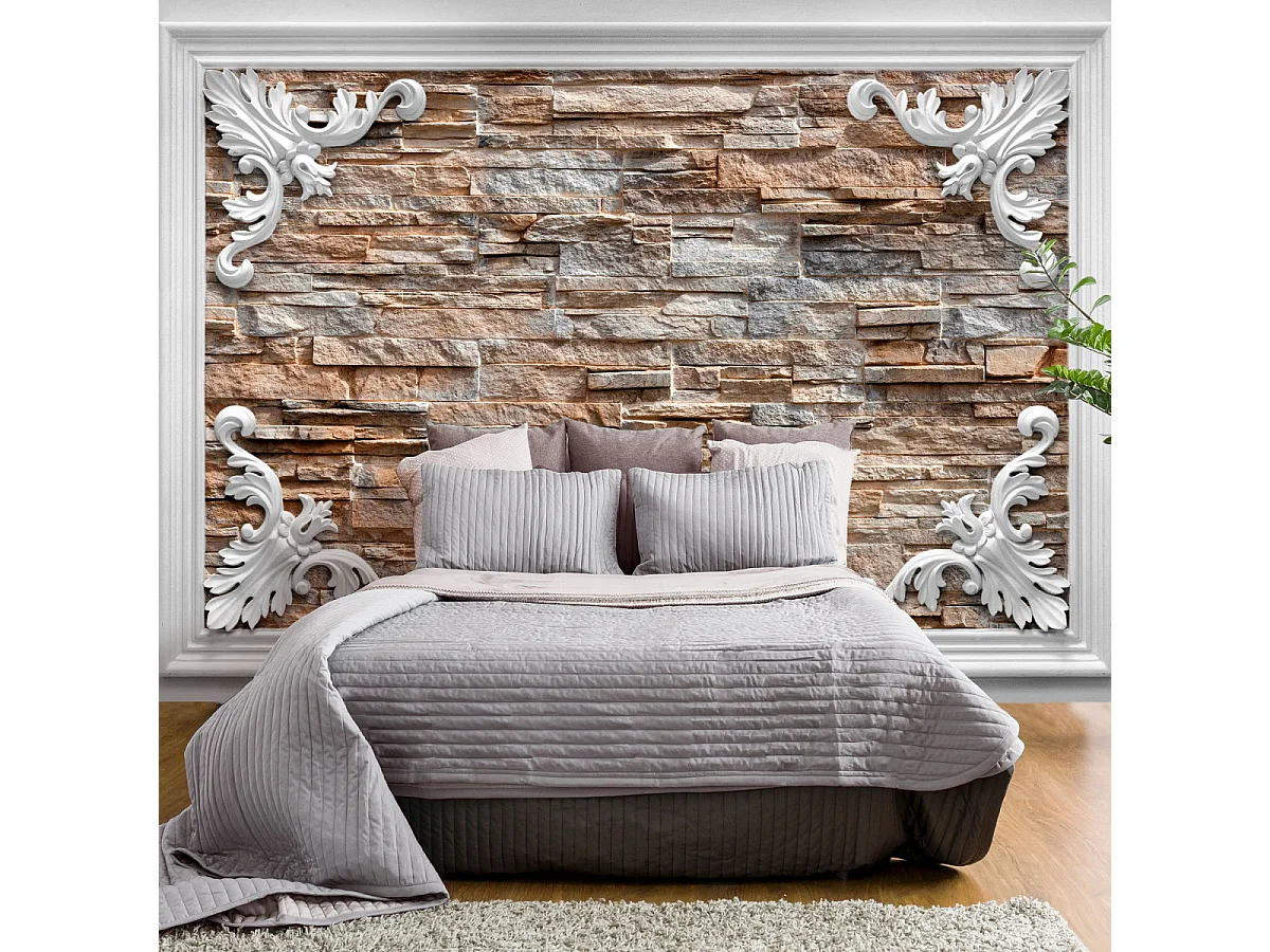 Papier Peint "Brick in the Frame Brown" 140 x 200 cm