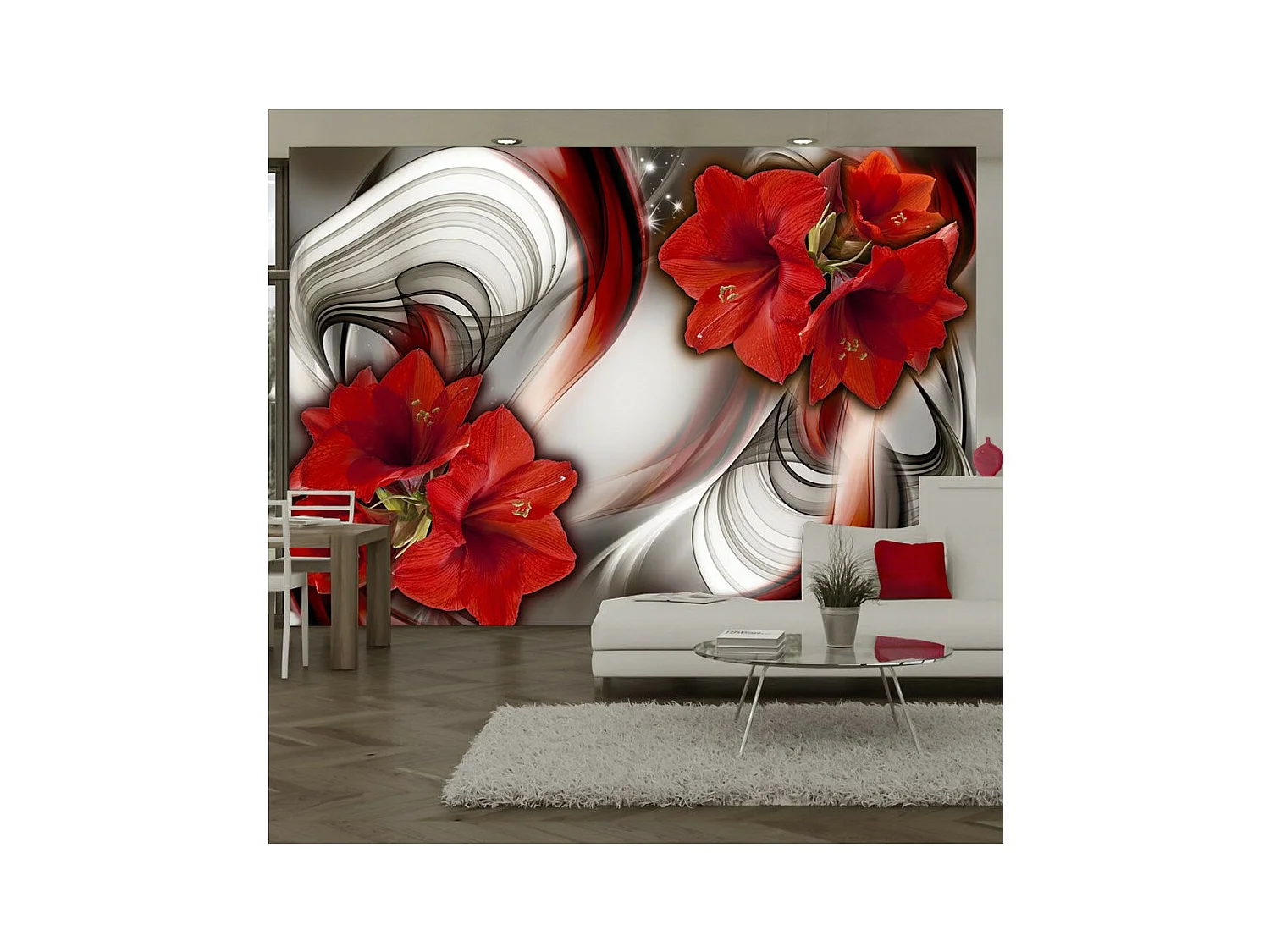 Papier Peint "Amaryllis Ballad of the Red" 210 x 300 cm