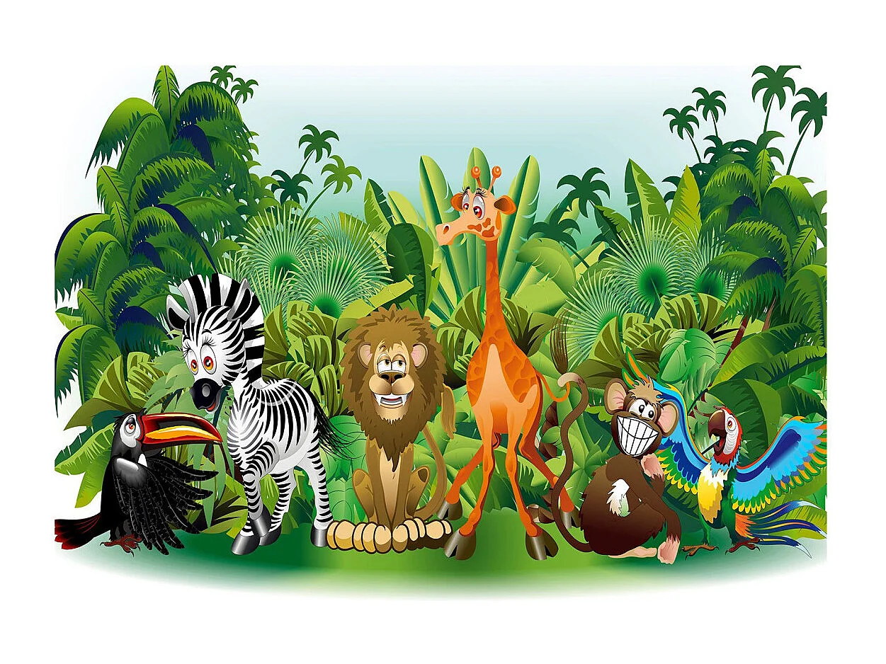 Papier Peint "Jungle Animals" 210 x 300 cm