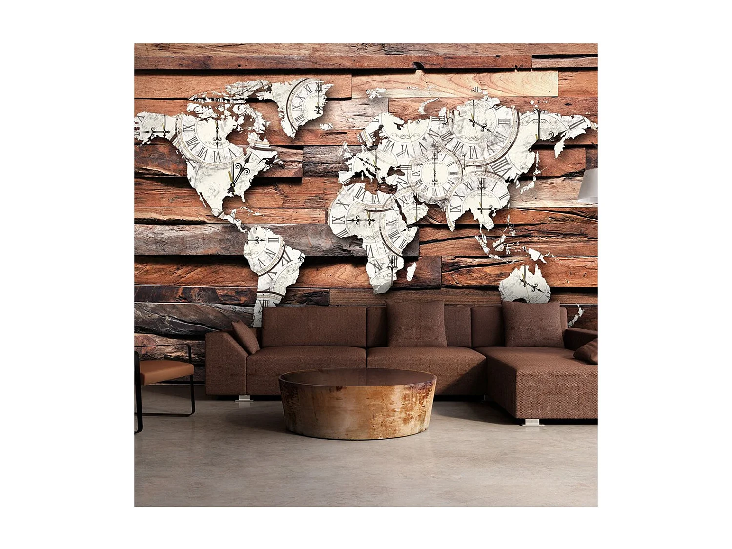 Papier Peint "Map on Wood" 210 x 300 cm