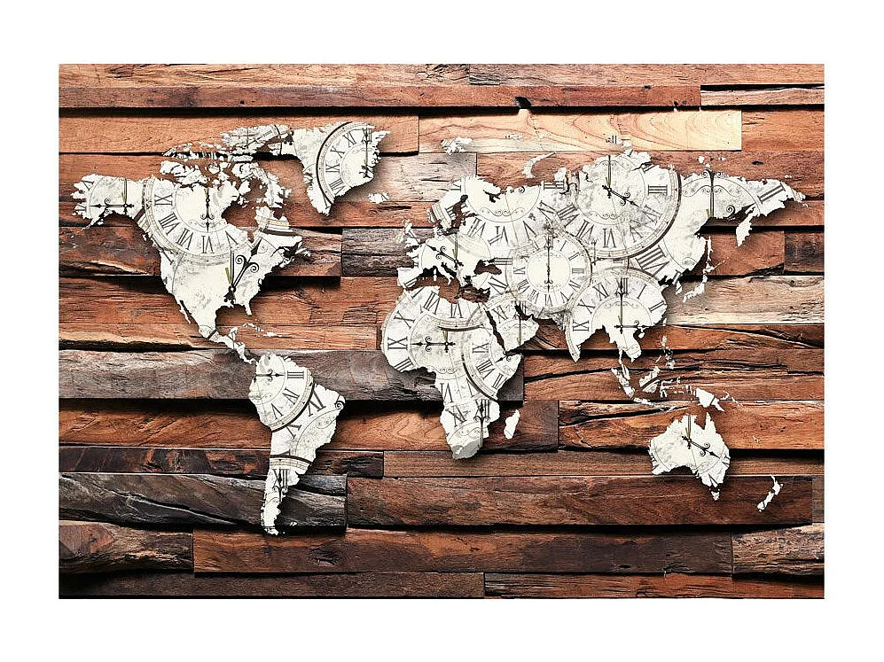 Papier Peint "Map on Wood" 210 x 300 cm