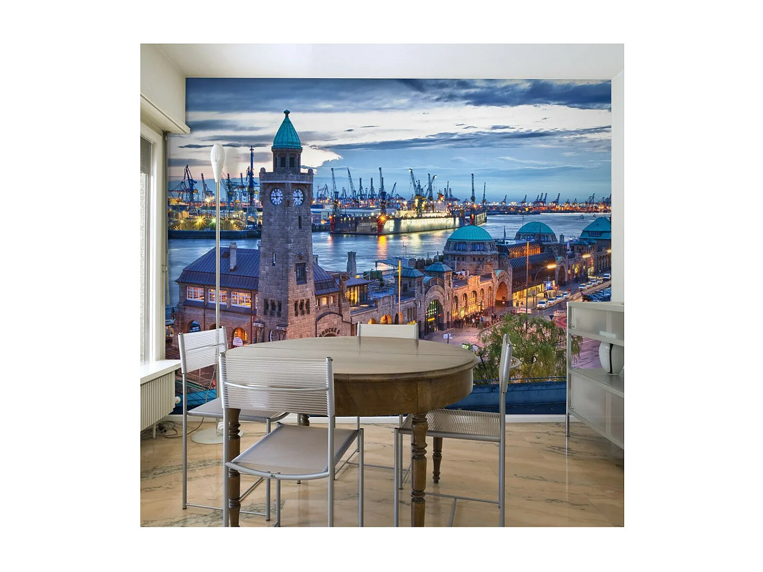 Papier Peint "St. Pauli Landing Stages" 154 x 200 cm