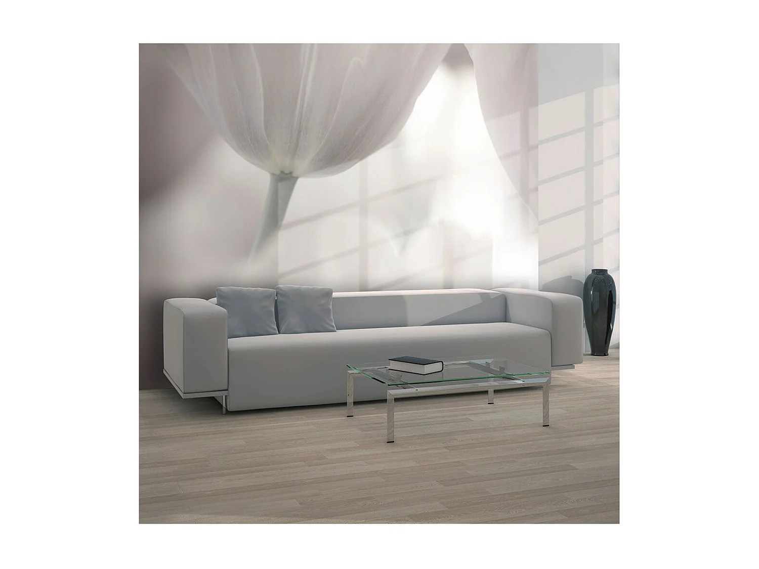 Papier Peint "Tulips Fine Art Black & White" 154 x 200 cm