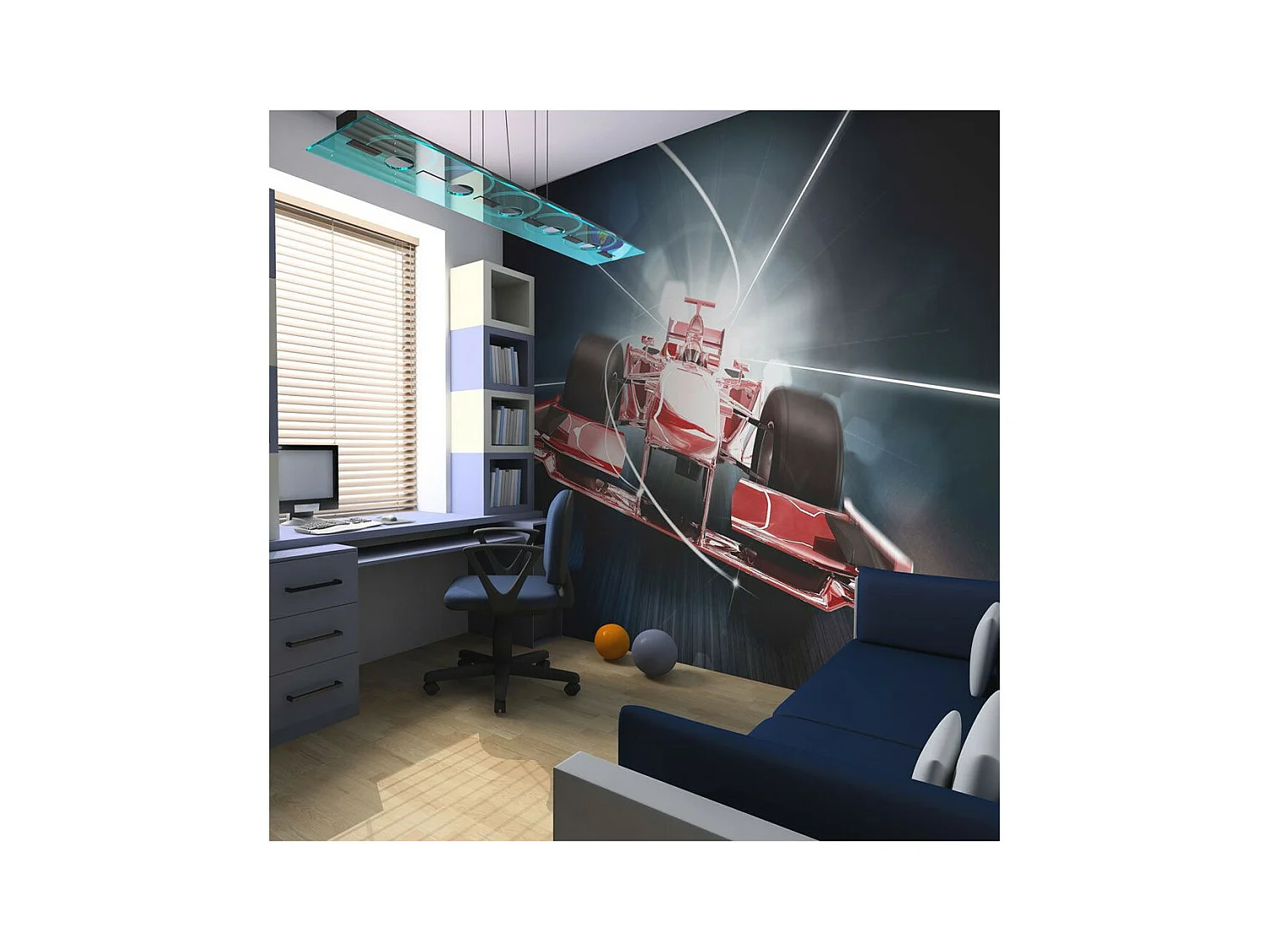 Papier Peint "Vitesse & Dynamique F1 Formule 1" 193 x 250 cm