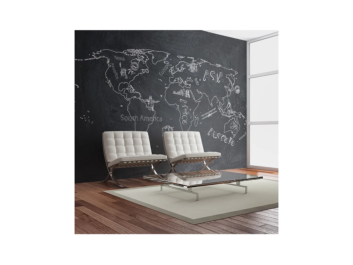 Papier Peint "Small Travel. Large Travel en Anglais" 154 x 200 cm