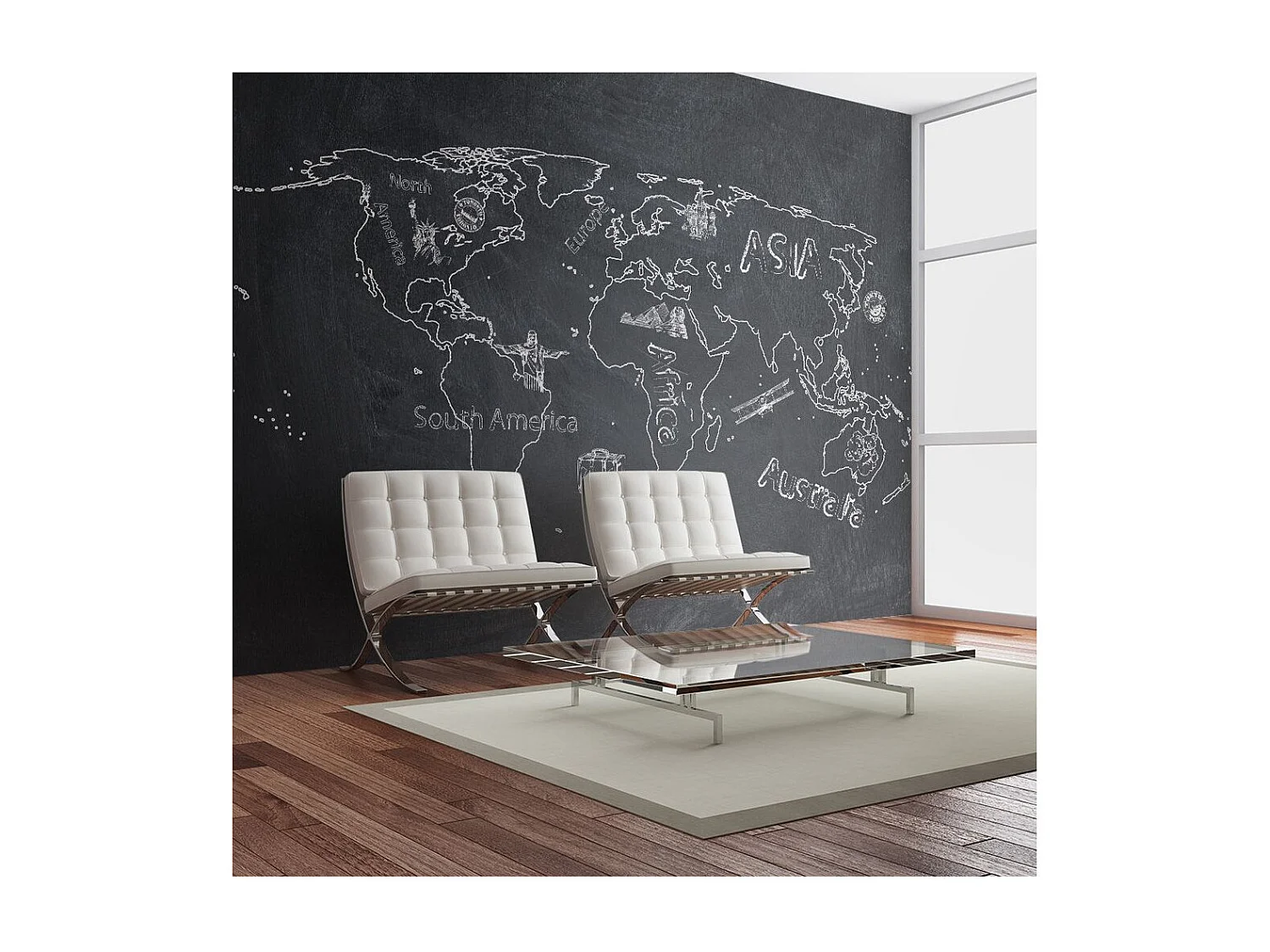 Papier Peint "Small Travel. Large Travel en Anglais" 154 x 200 cm