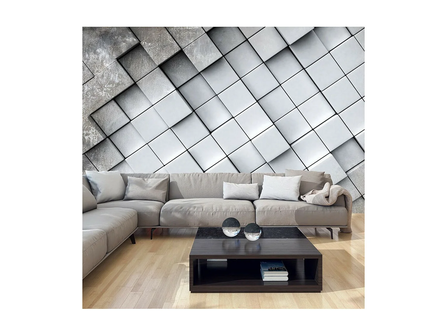 Papier Peint "Gray Background 3D" 245 x 350 cm