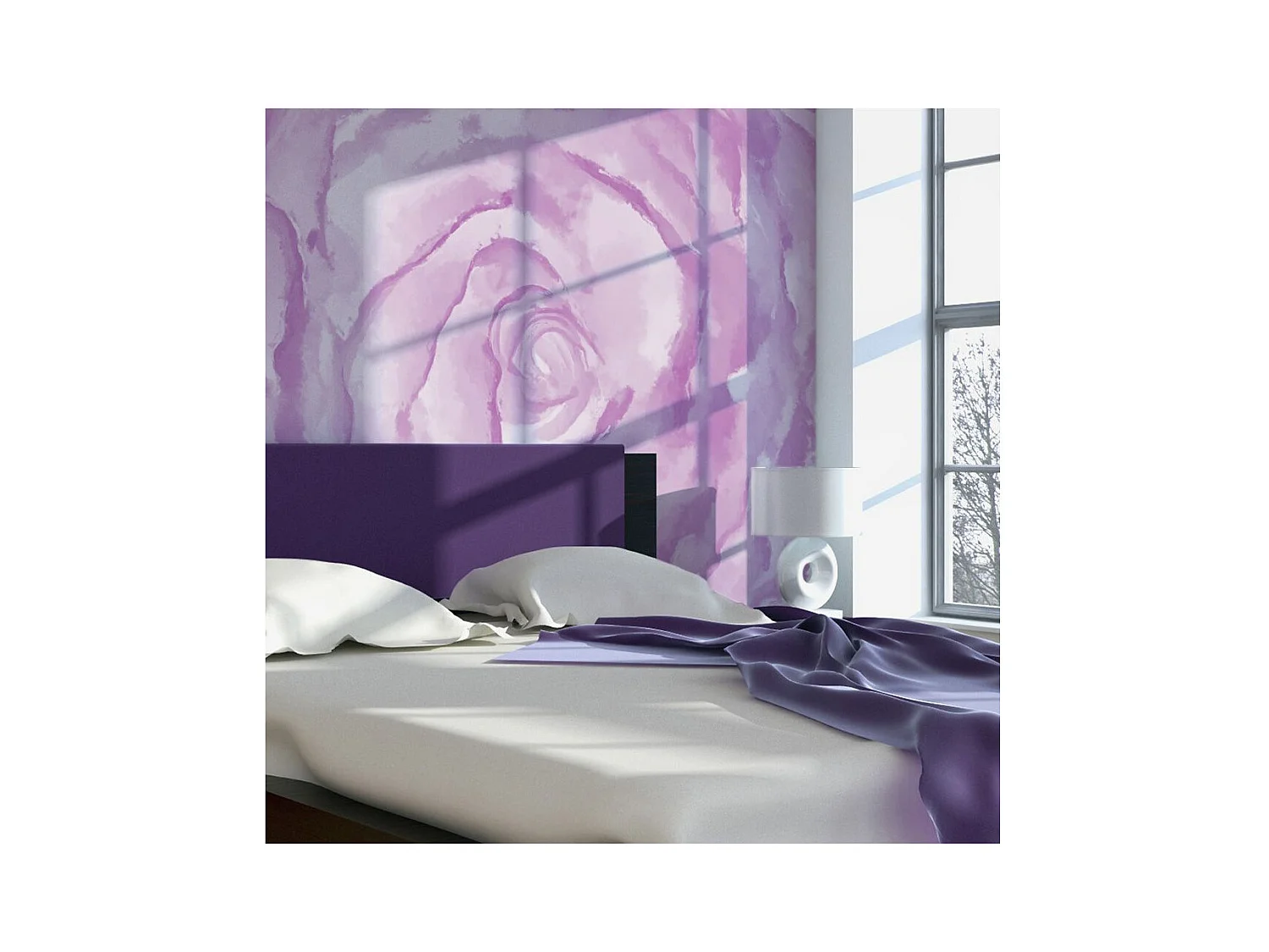 Papier Peint "Fleur Rose Rose II" 154 x 200 cm