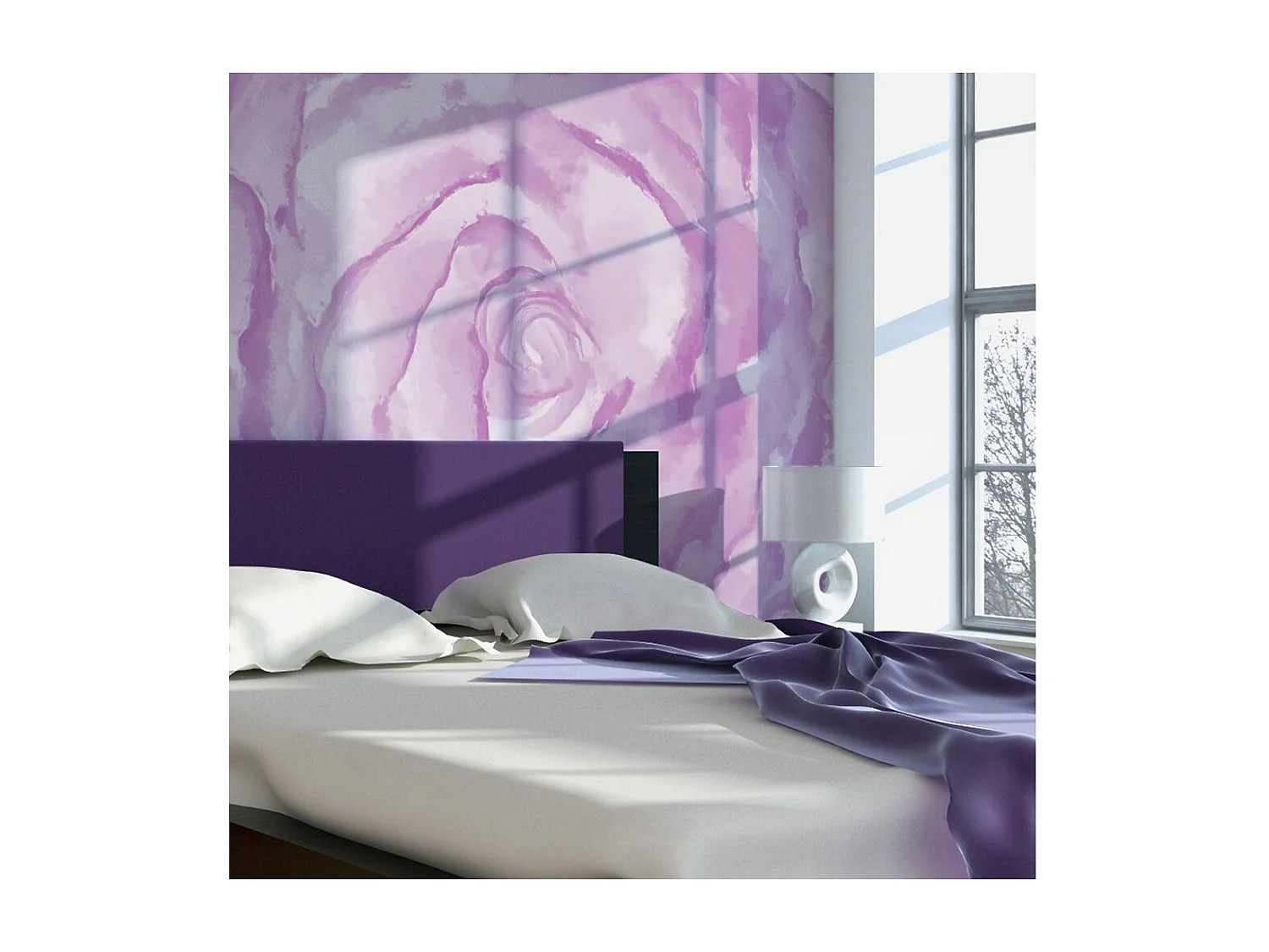 Papier Peint "Fleur Rose Rose II" 154 x 200 cm